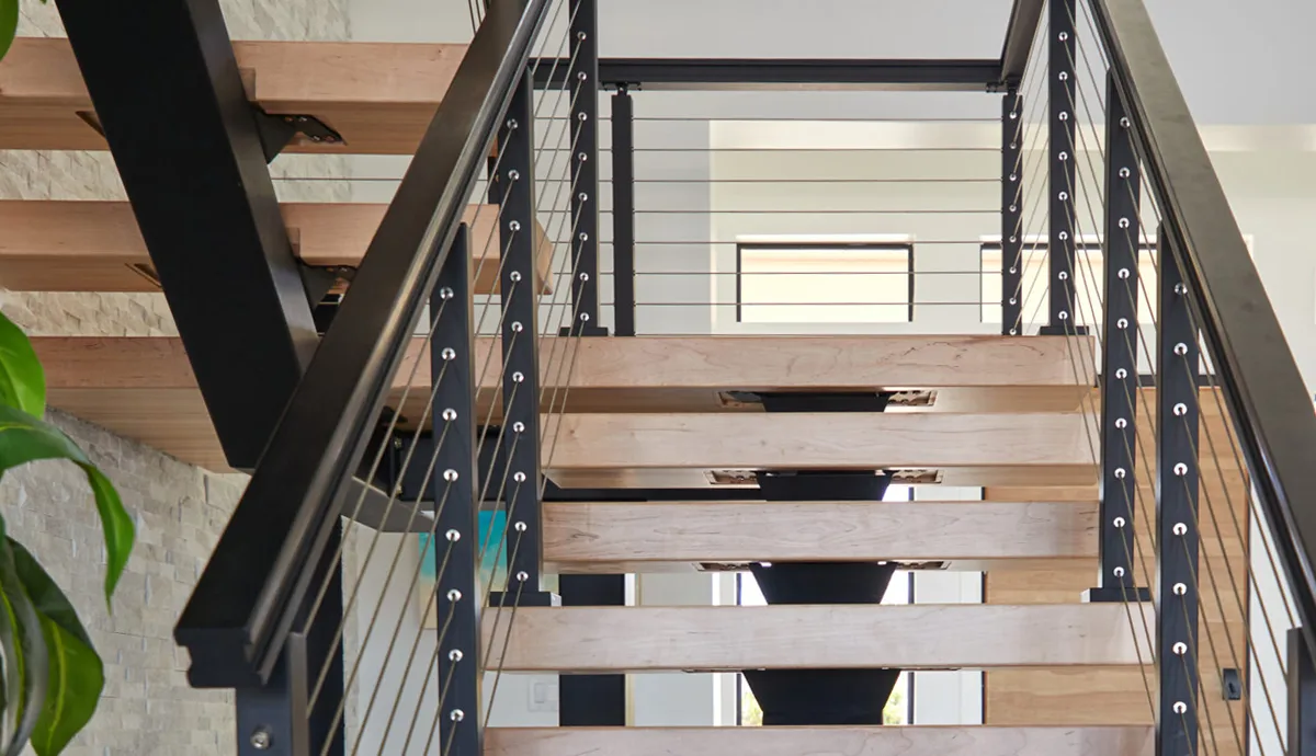 beech wood floating stair tread